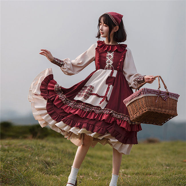 With PUJI ~Little Red Riding Hood Lolita OP Cape