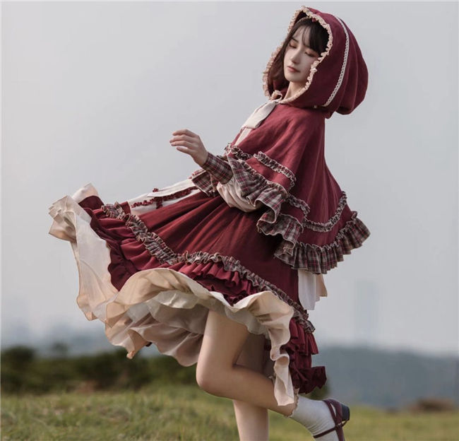 With PUJI ~Little Red Riding Hood Lolita OP Cape