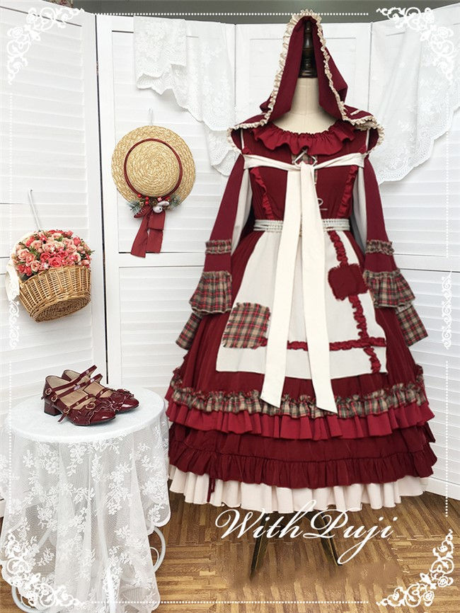 With PUJI ~Little Red Riding Hood Lolita OP Cape