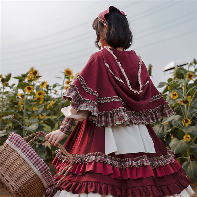 With PUJI ~Little Red Riding Hood Lolita OP Cape