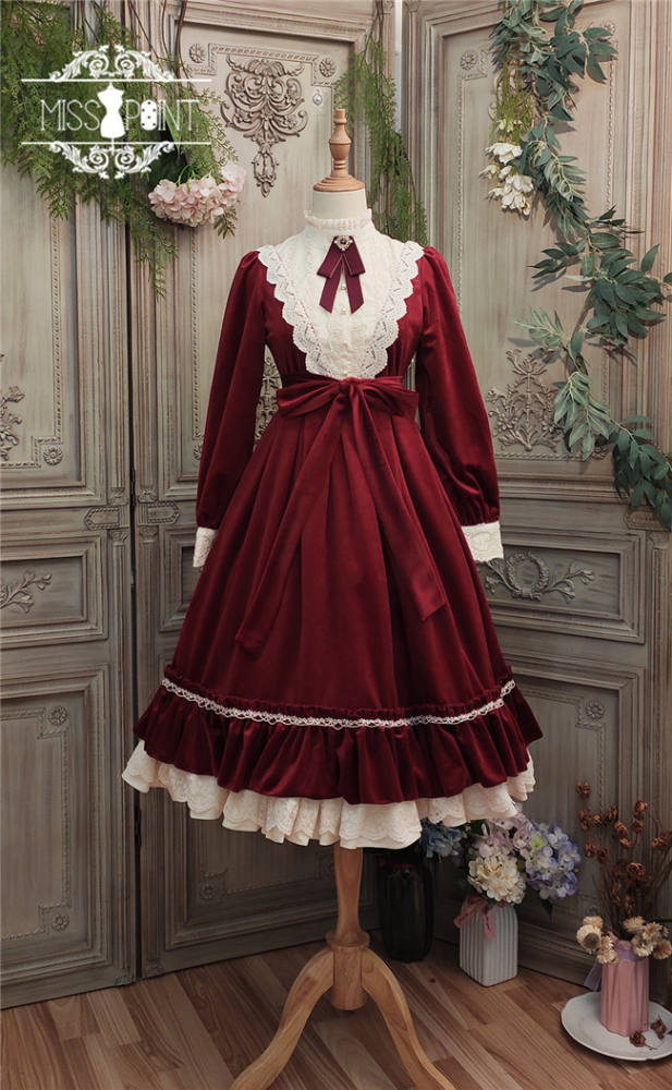 Rose Humanoid~ Velvet Vintage Classic Lolita OP -Ready Made