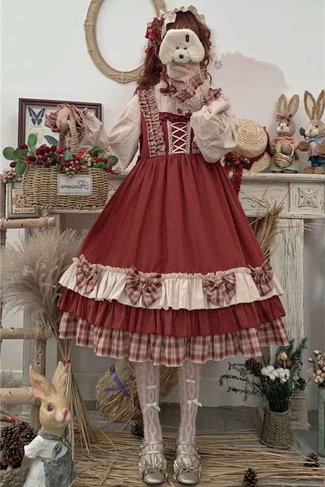 Annie Parcel ~Berry Maiden~Little Red Riding Hood Lolita OP - In Stock