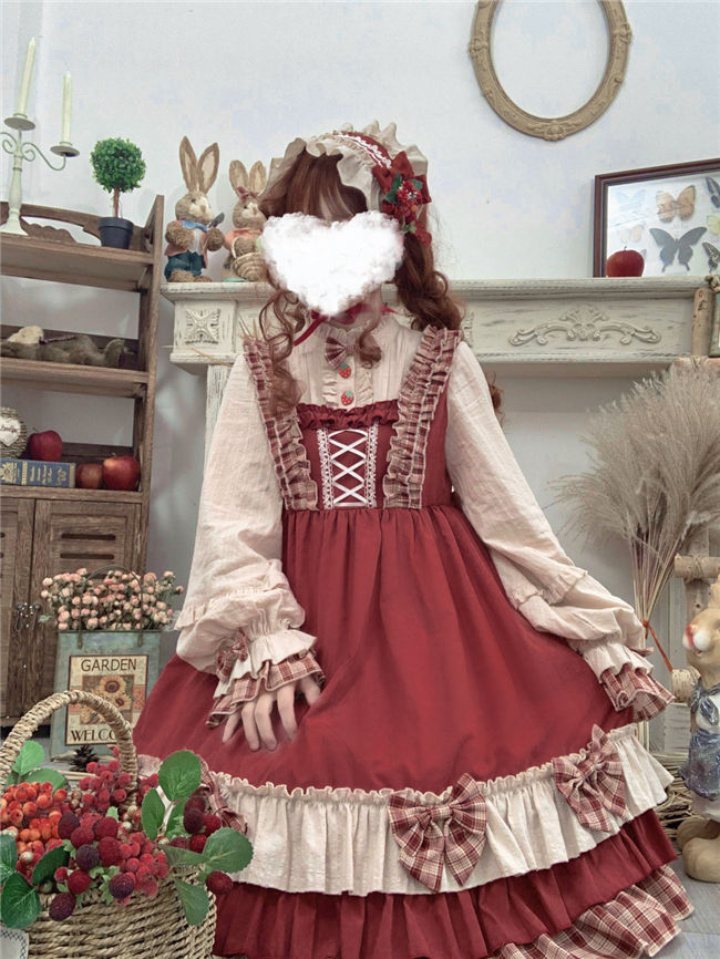Annie Parcel ~Berry Maiden~Little Red Riding Hood Lolita OP - In Stock
