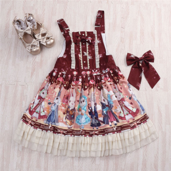 Annie Parcel ~Showa Bunny Lolita JSK Red Size S - In Stock