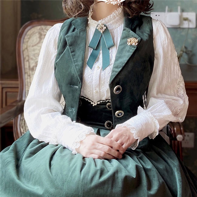 Rose Humanoid~ Velvet Vintage High Waist Lolita Vest/Skirt -Pre-order