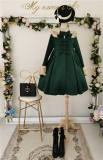 Sweet A-shaped Lolita Long Coat  Dark Green S - In Stock