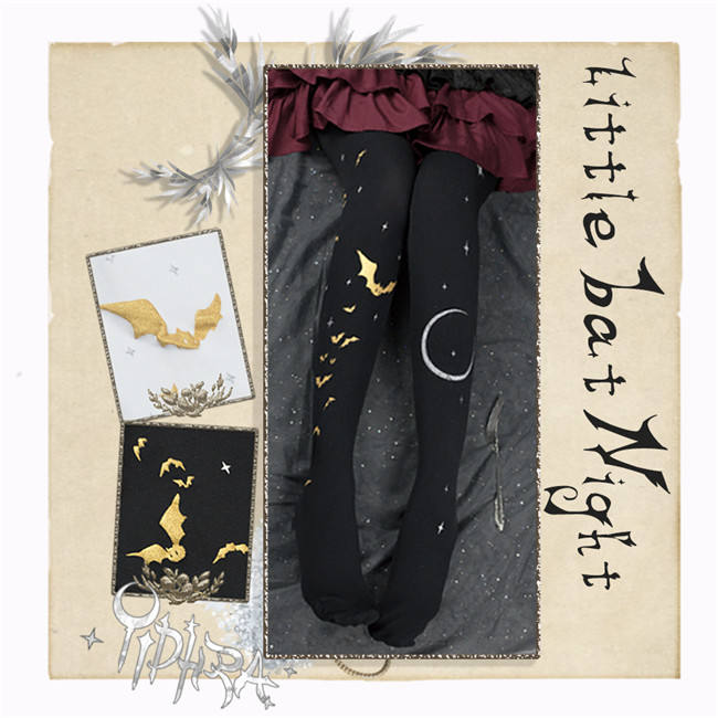 Yidhra Lolita ~Little Bat Night Gothic Lolita Autumn and Winter Tights-Pre-order