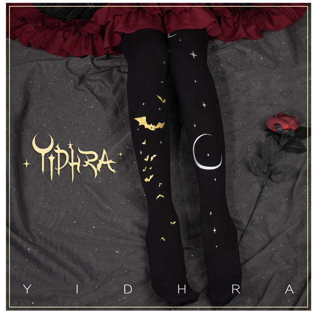 Yidhra Lolita ~Little Bat Night Gothic Lolita Autumn and Winter Tights-Pre-order