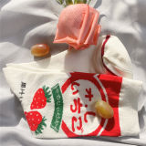 Sheep Puff~ Meiji Strawberry Milk Juice Hokkaido All-match Japanese Lolita Cotton Socks