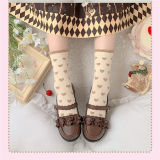 Sheep Puff~ Peach Heart Lace Sweet All-match Japanese Lolita Cotton Socks