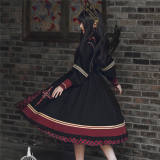Withpuji Embroidery Cross Dark Gothic Lolita OP