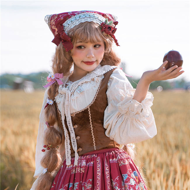 Miss Point ~The Song of Harvest Velvet Fishbone Lolita Vest -Pre-order