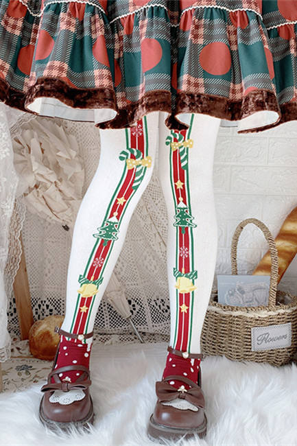 Merry Christmas Winter Lolita Above Knee Socks