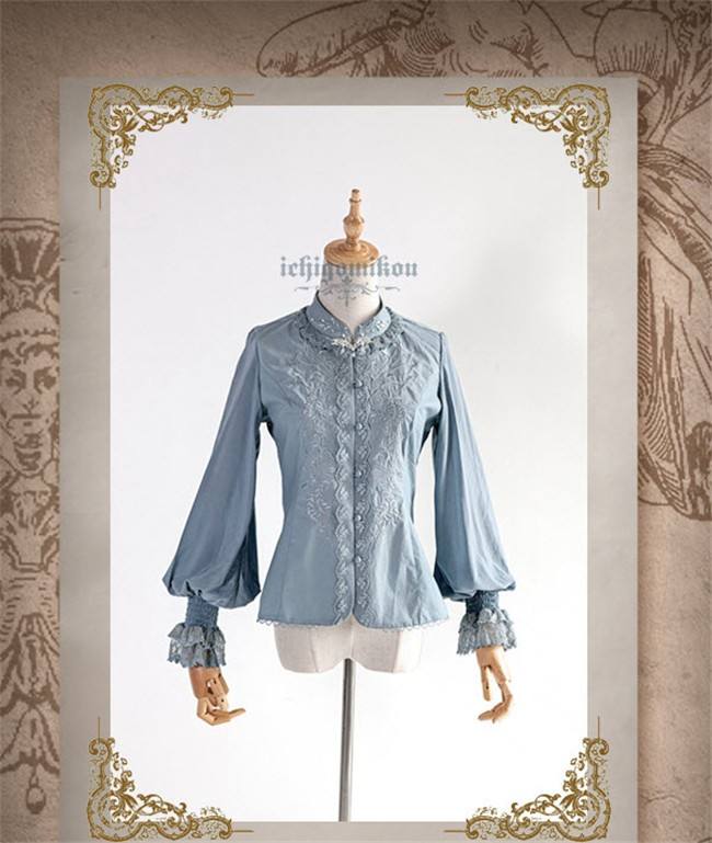The Splendor of Gold&Siliver Tree Vintage Embroidery Lolita Blouse