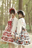 Alice Girl ~Plaid Strawberry~Jacquard Cotton Lolita Blouse -Pre-order