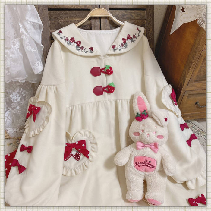 To Alice~ Strawberry Bear Coat Pink Size 1 - In Stock