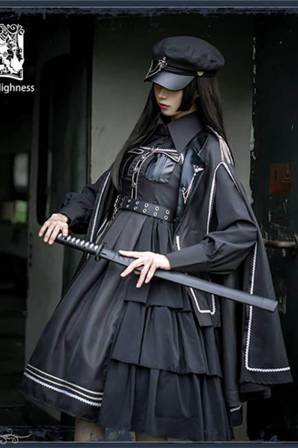 Night Owl ~Military Gothic  Lolita JSK /Set-Ready Made