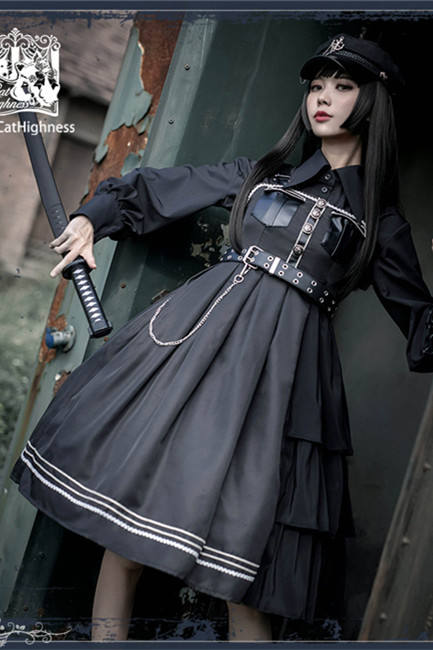 Night Owl ~Military Gothic  Lolita JSK /Set-Ready Made