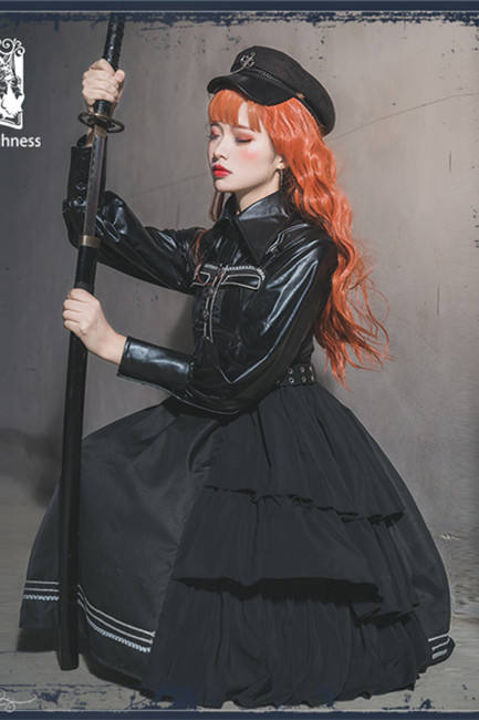 Night Owl ~Military Gothic  Lolita JSK /Set-Ready Made