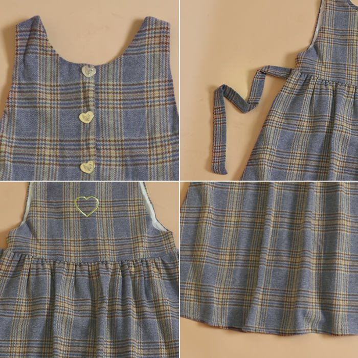 Labeau High Waist Thick Fabric Checkers Salopette Dress
