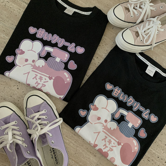 Cartoon Bunny Prints T-shirt