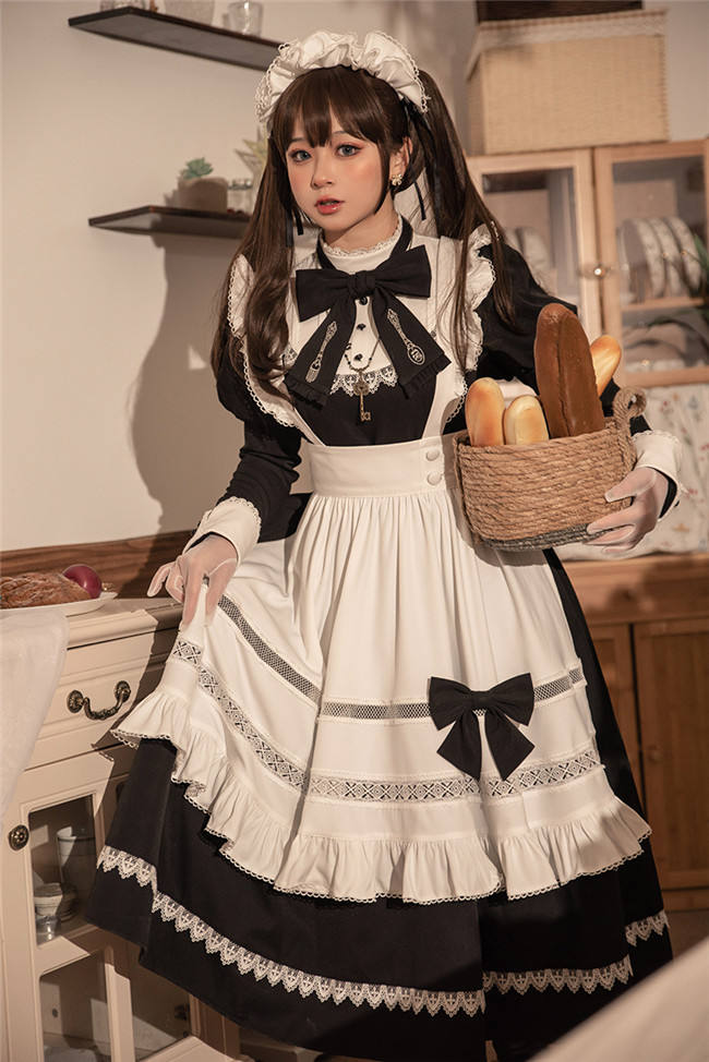 Alice Girl ~Maid Vintage Lolita Long Sleeves OP -Pre-order