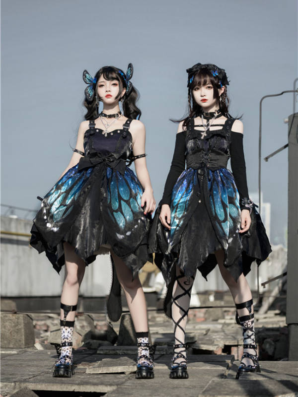 The Butterfly Effect ~Punk Halloween Lolita Normal Waist JSK