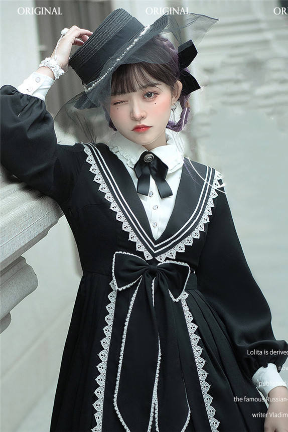 Ying Luo Fu Pride and Prejudice~Elegant Long Sleeves Lolita OP