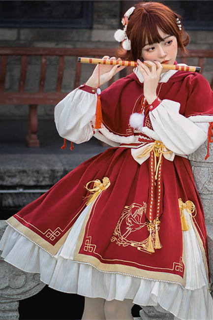 Golden Crane Return~Qi Lolita OP/Cape