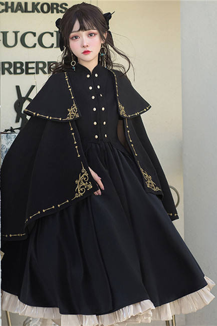 Golden Embroidery College Style Lolita Cape Fullset-Pre-order
