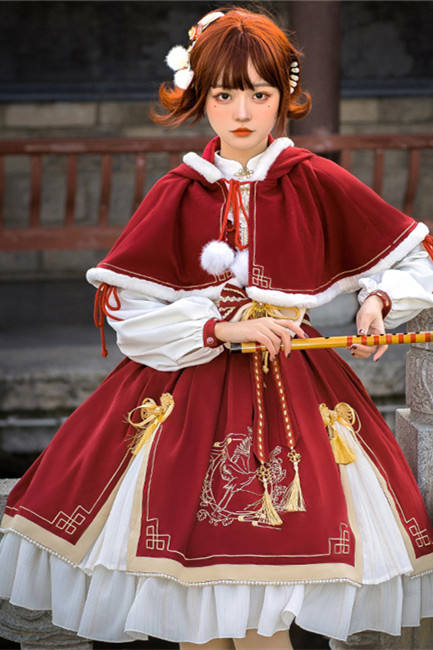 Golden Crane Return~Qi Lolita OP/Cape