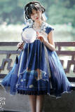NyaNya Lolita Boutique ~Over the Sea the Moon Shines Bright Babydoll Style Qi Lolita OP