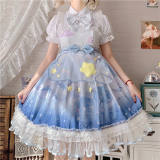 Sweet Clouds Embroidery Lolita Apron -Pre-order