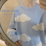 Wear Clouds Girls Sweet Blue Sweater