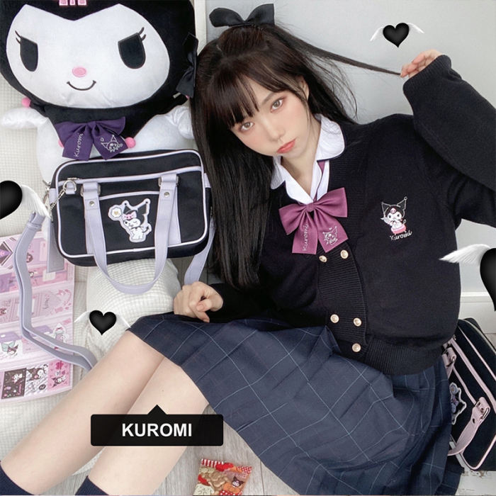 Double Line Buttons Long Sleeves Sweet Cardigan by Kyouko and Sanrio Red Size XL - In Stock