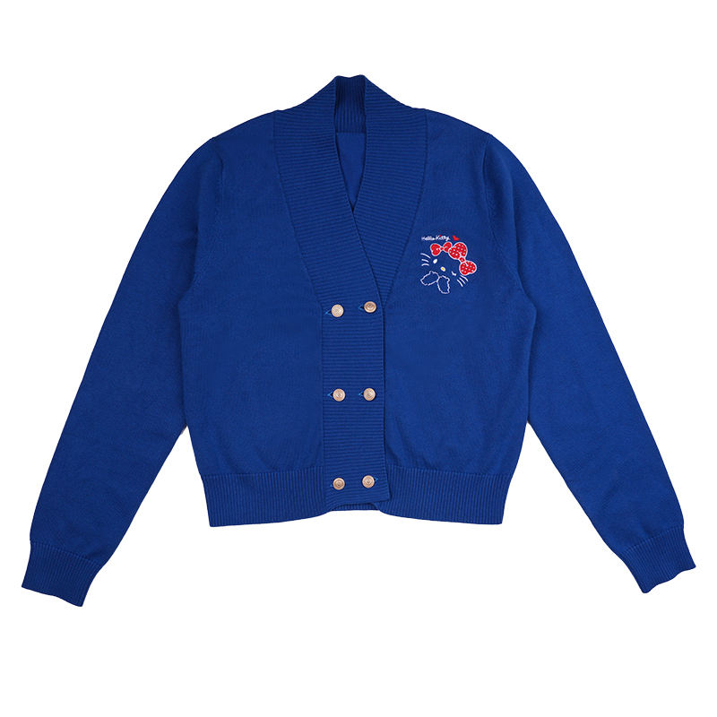 Double Line Buttons Long Sleeves Sweet Cardigan by Kyouko and Sanrio Red Size XL - In Stock
