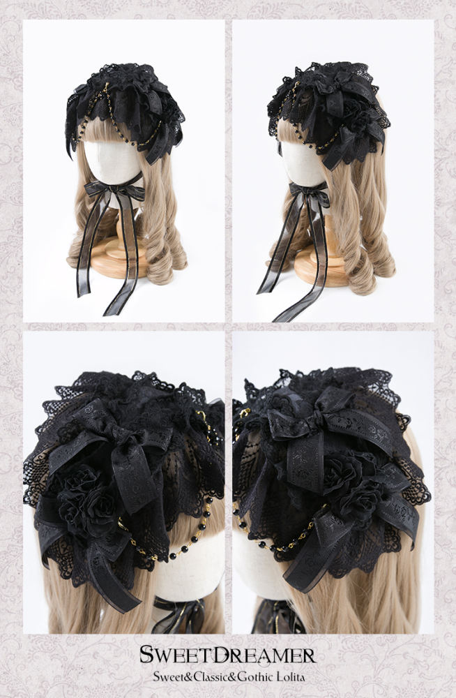 Cutie Creator ~Little Dorrit~ Lace Bow Beadchain Lolita Headband