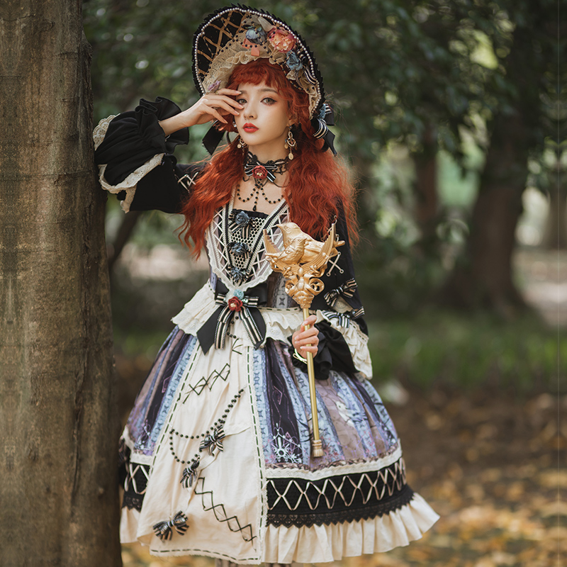 Birds in the Mirror ~Retro Tea Party Lolita OP -Pre-order,One