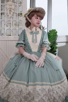 Miss Point ~Margaret Daily Wear Cotton Lolita OP Short Sleeves -Pre-order