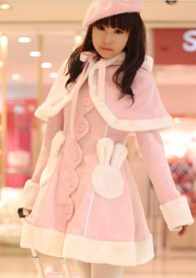 Pink Kawaii Bunny Cape Jacket + Cape - IN STOCK