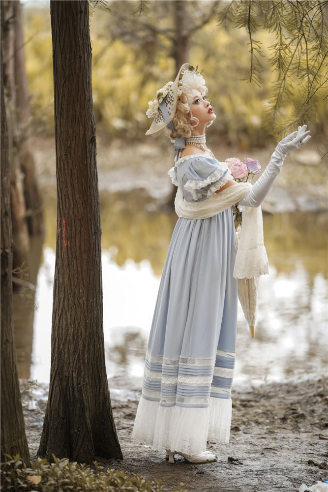 Walking In The Air ~Empire Chiffon Lolita OP Yellow 2XL