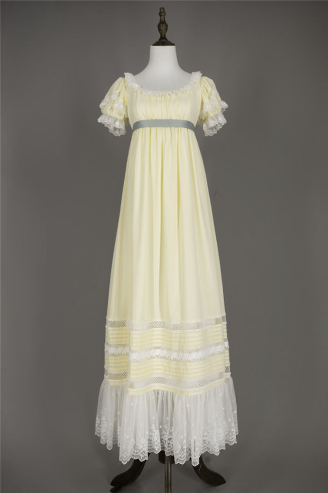 Walking In The Air ~Empire Chiffon Lolita OP Yellow 2XL