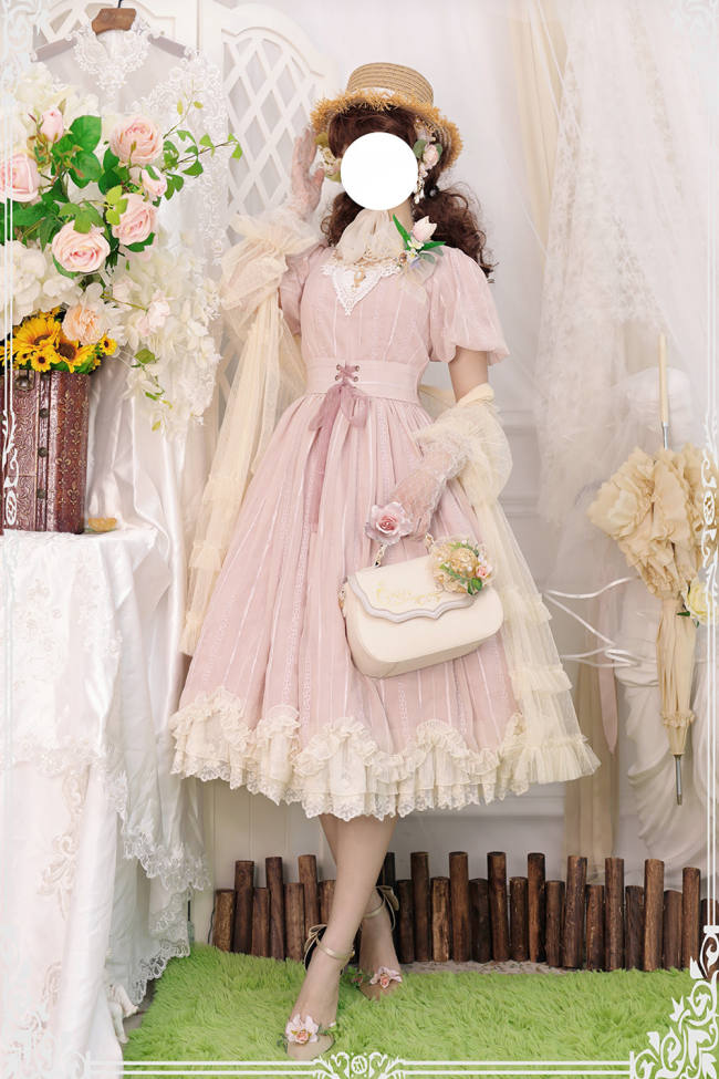 Miss Point ~Tulipa Vintage Lolita OP Short/Long Version -Pre-order