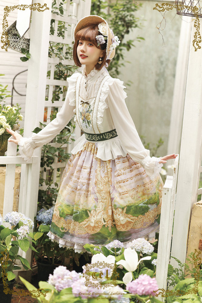 CEL Lolita ~To Alice Oil Painting Printed Lolita Salopette -Ready Made