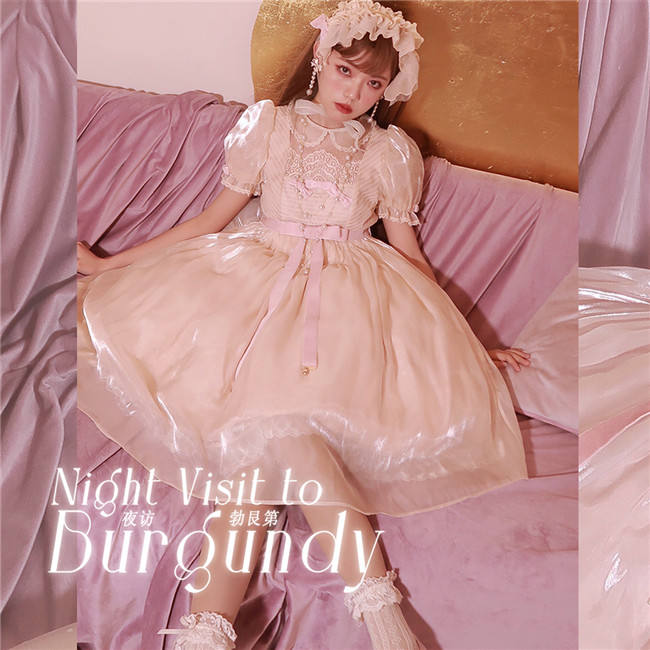 Grove Deer ~Night Visit to Gurgundy Lolita OP -Pre-order