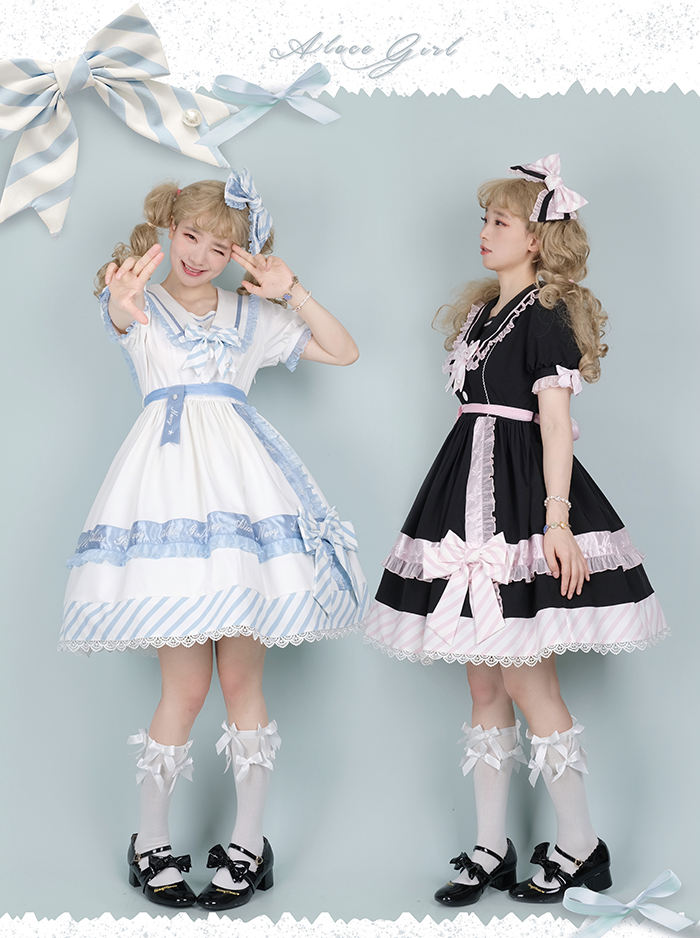 Alice Girl ~Summer Letter Embroidered Letter Gift Box Lolita OP