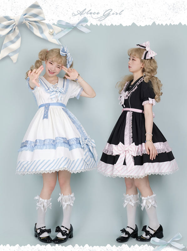 Alice Girl ~Summer Letter Embroidered Letter Gift Box Lolita OP