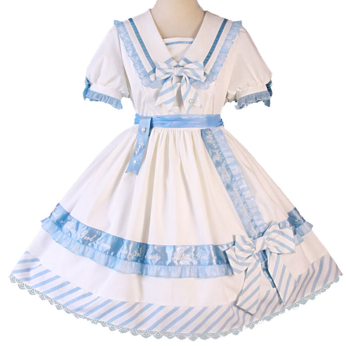 Alice Girl ~Summer Letter Embroidered Letter Gift Box Lolita OP