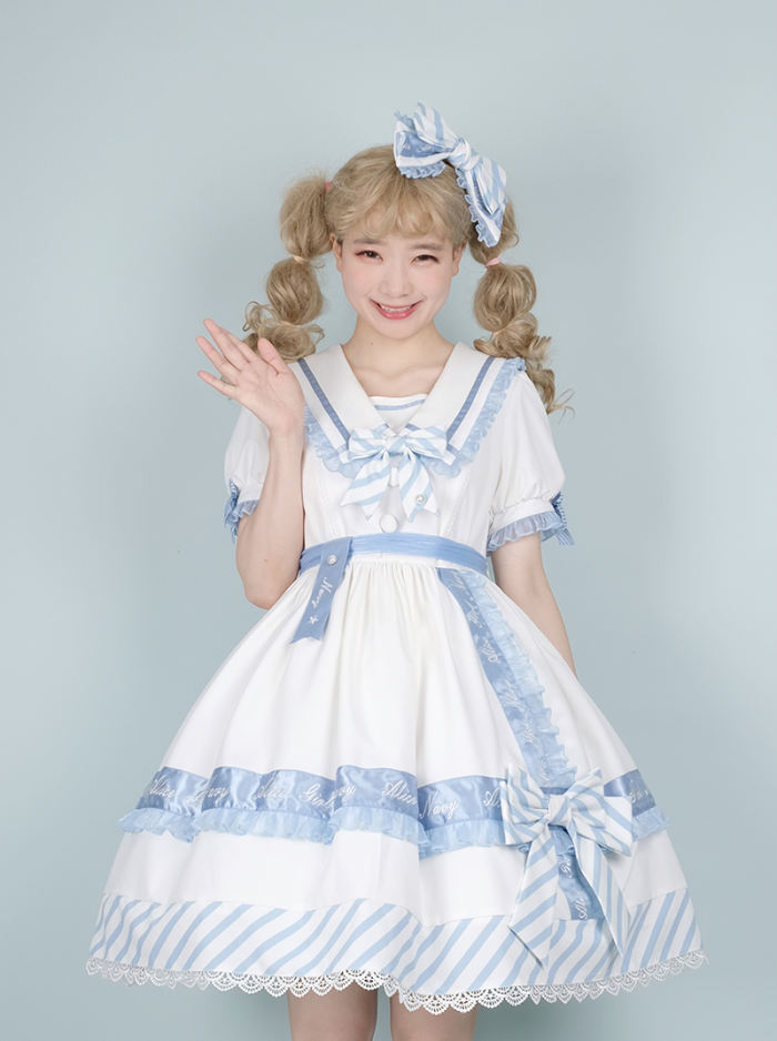Alice Girl ~Summer Letter Embroidered Letter Gift Box Lolita OP