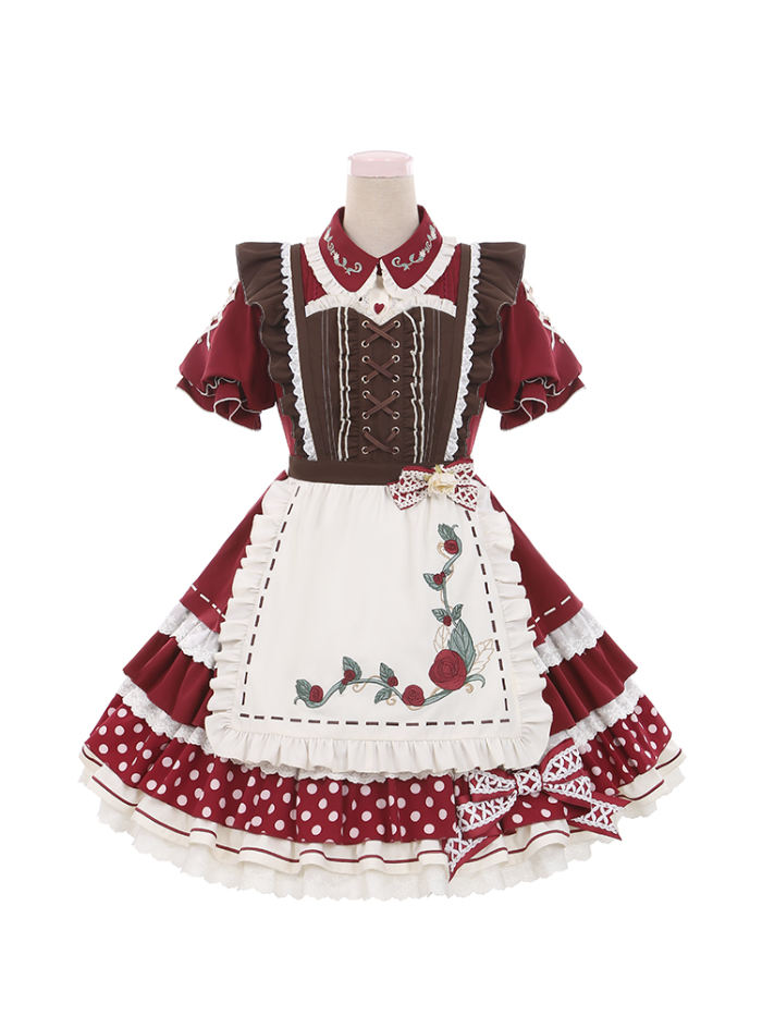 Tommy Bear ~Little Red Riding Hood Lolita OP + Apron Set